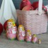 Матрешки в розовом сарафане с косичкой, деревянная кукла, 5 в 1