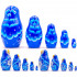 Матрешка в синем наряде с ромашками (набор 5 шт)