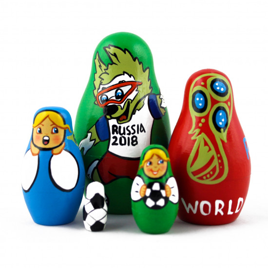 Матрешки - чемпионат мира по футболу 2018 (набор 5 шт)