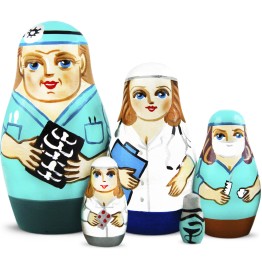 Матрешки-подарки врачу и медсестре (набор 5 шт)