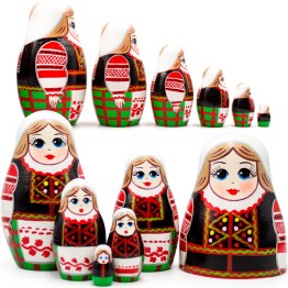 Калинковичские матрешки в славянской одежде набор 6 шт, коллекционная серия