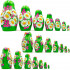 Матрешка в зеленом сарафане с ромашками, оригинальные подарки, 7 шт