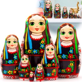 Матрешки в украинской вышиванке, традиционные игрушки, 7 шт
