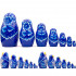 Матрешка в синем наряде с ромашками, белорусские сувениры (набор 7 шт)