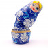Матрешка в синем наряде с ромашками, белорусские сувениры (набор 7 шт)