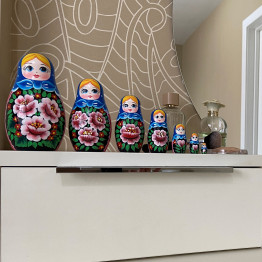 Матрешка в сарафане с розами, русские традиционные игрушки, 7 шт