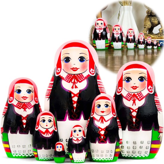 Коллекционная серия «Традиционные строи женского костюма Беларуси»: Матрешка «Молодечненский строй», набор 7 шт