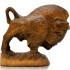 Статуэтка-сувенир «Зубр», резьба по дереву, ручная работа, 10,5 см, цвет - коричневый