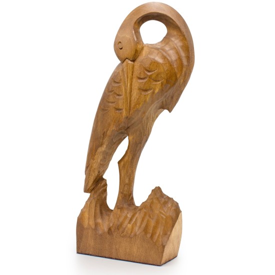 Статуэтка-сувенир «Аист», резьба по дереву, ручная работа, цвет - коричневый
