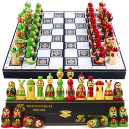 Сувенирный набор шахмат-матрешек Брестская Сувенирная Фабрика