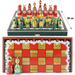 Тематический набор шахмат-матрешек «Ромашки»