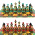 Сувенирный набор шахмат-матрешек Золотая Хохлома