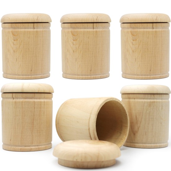 Набор из 6 круглых деревянных шкатулок: идеальная заготовка для творчества